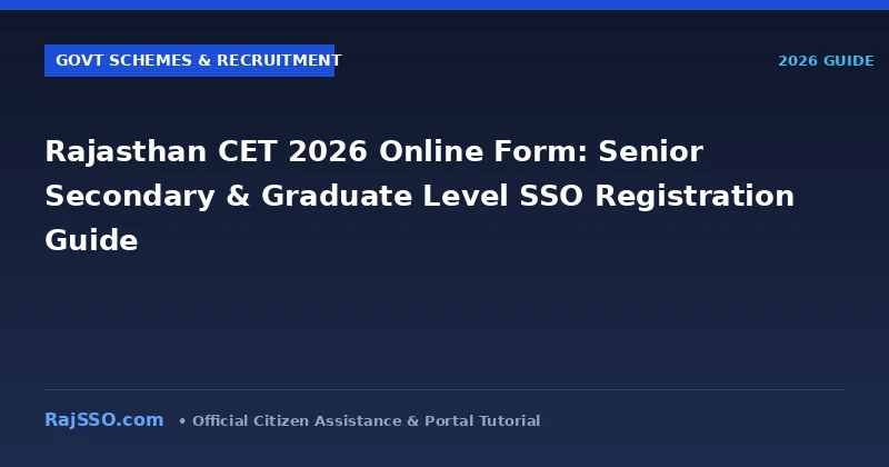 Rajasthan CET 2026 Online Form: Senior Secondary & Graduate Level SSO Registration Guide