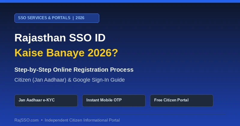 Rajasthan SSO ID Kaise Banaye 2026? SSO ID Registration Process