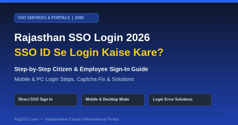 Rajasthan SSO Login 2026 – SSO ID Se Login Kaise Kare