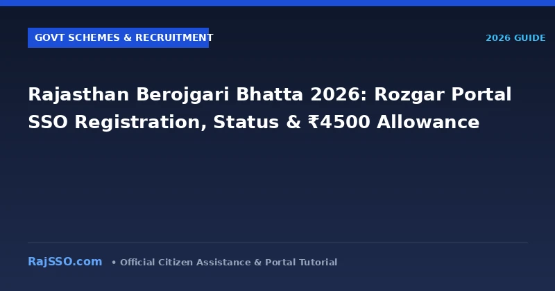 Rajasthan Berojgari Bhatta 2026: Rozgar Portal SSO Registration, Status & ₹4500 Allowance