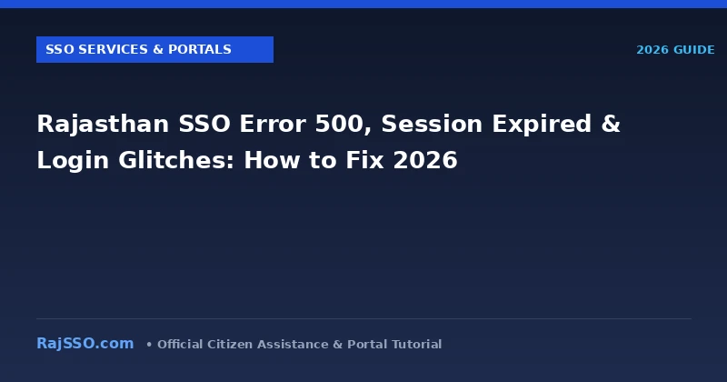 Rajasthan SSO Error 500, Session Expired & Login Glitches: How to Fix 2026