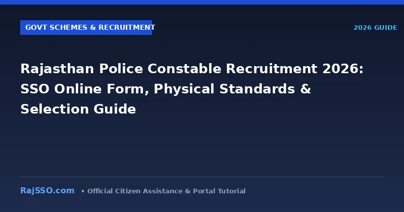 Rajasthan Police Constable Recruitment 2026: SSO Online Form, Physical Standards & Selection Guide