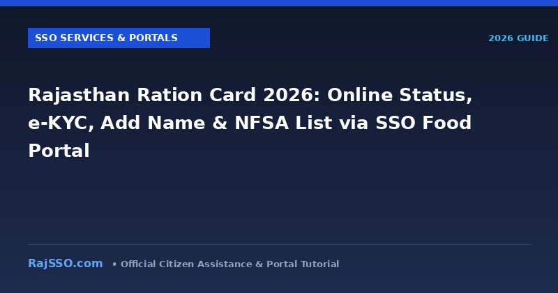 Rajasthan Ration Card 2026: Online Status, e-KYC, Add Name & NFSA List via SSO Food Portal